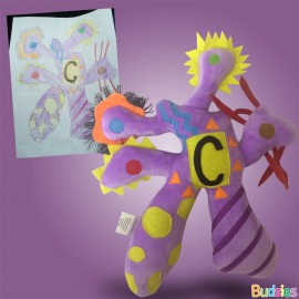 purple stuffed animal creature with many legs