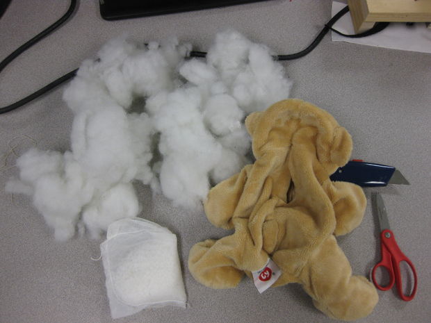 replacing stuffing to clean