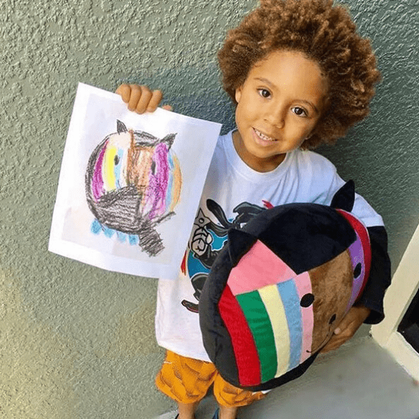 kids drawing turned into a stuffed animal