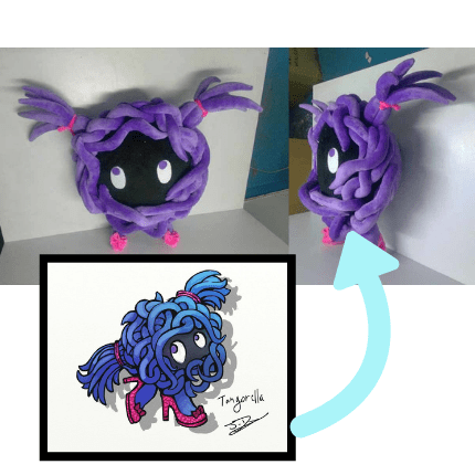 custom pokemon plush of a fakemon tangorella