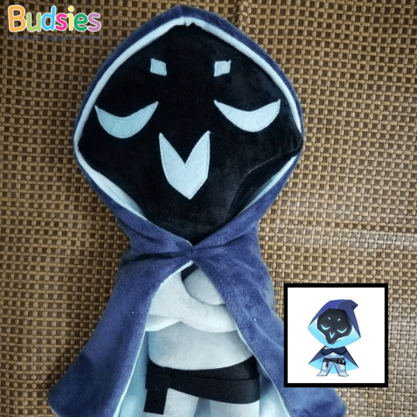 custom overwatch plushie of Reaper's winter wonderland skin