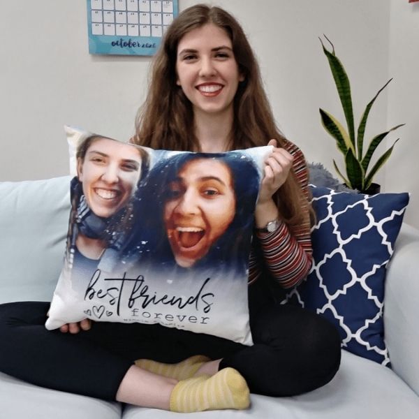 custom photo pillow with phrase