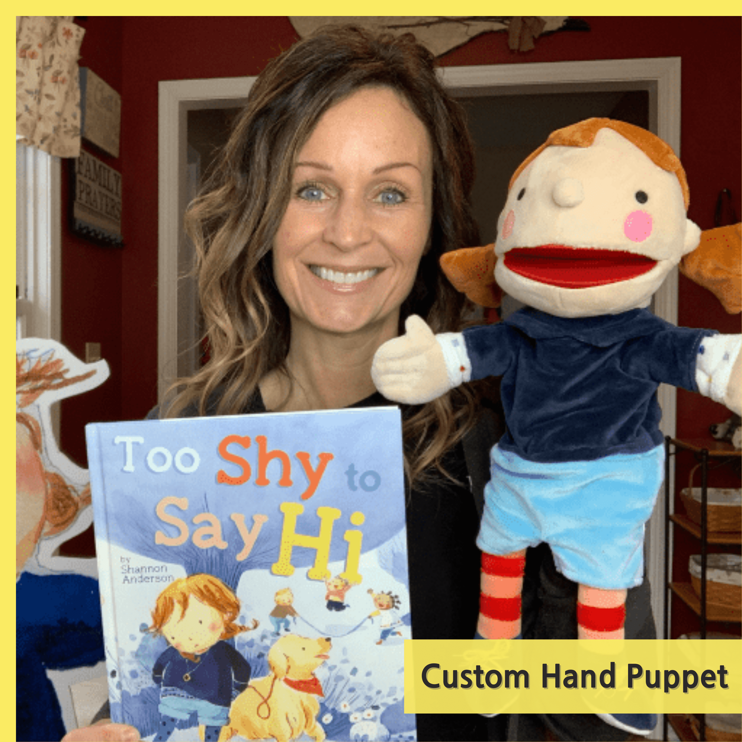 custom puppet of kids drawing