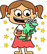 Girl holding her custom plush toy