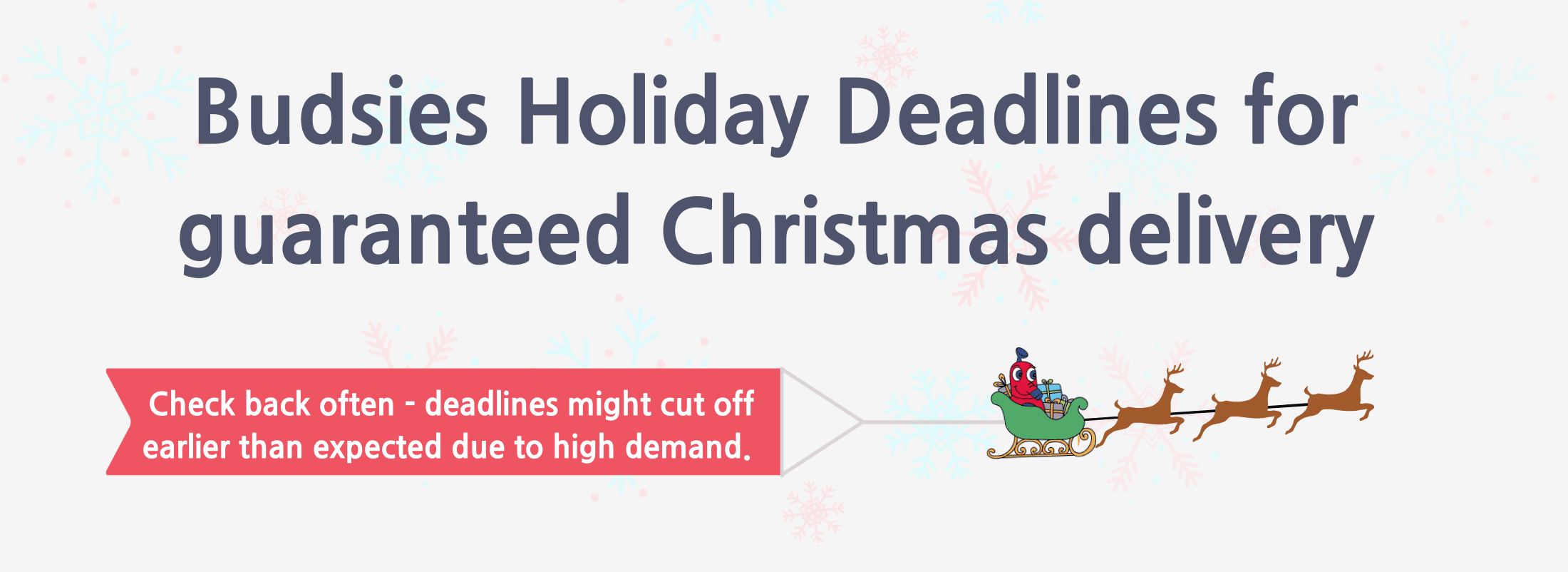 Budsies holiday deadlines